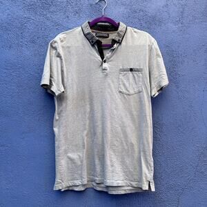 denim and flower men's polo shirt